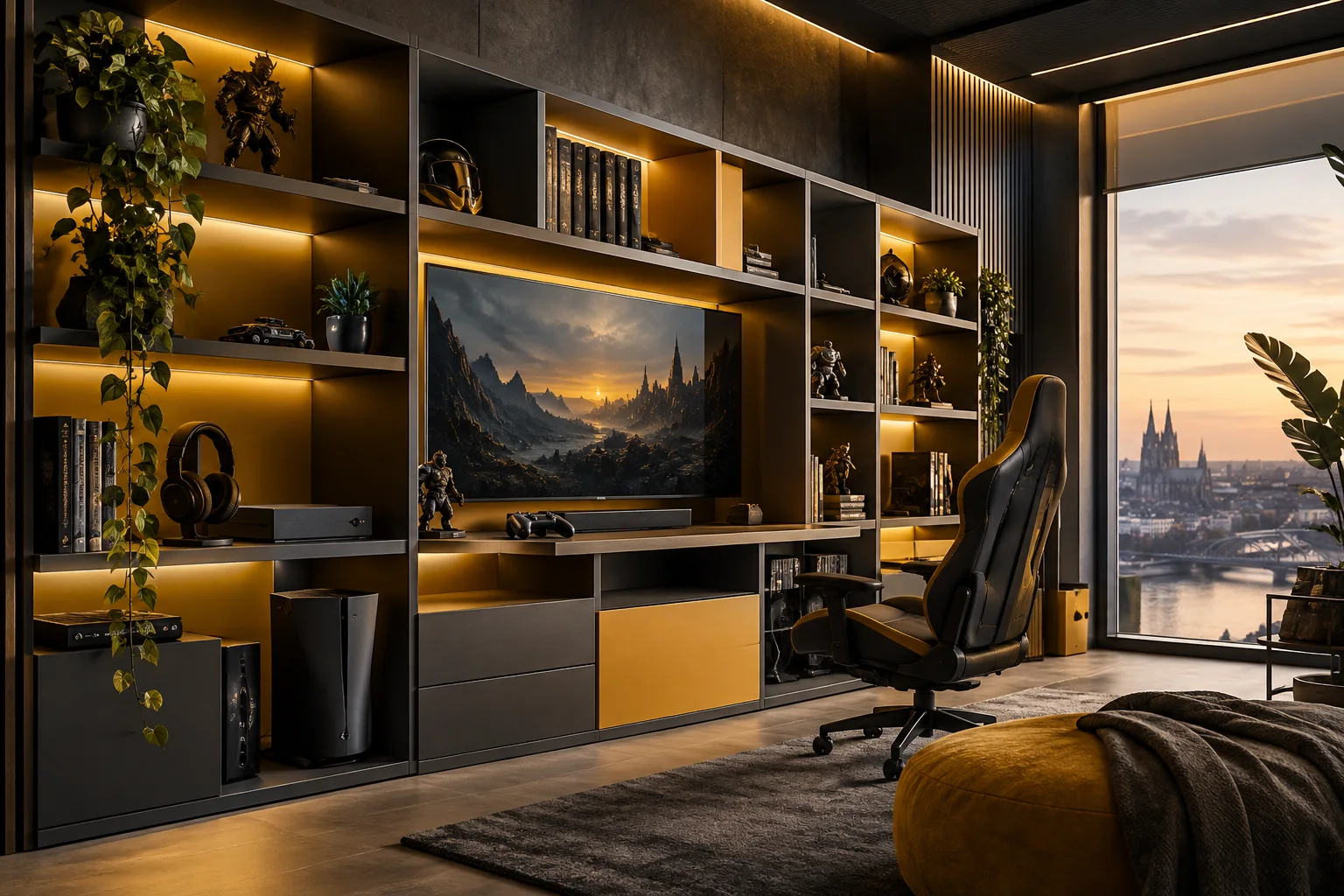 Modulares Regal für ein Gaming-Zimmer Modulares Regal für ein Gaming-Zimmer